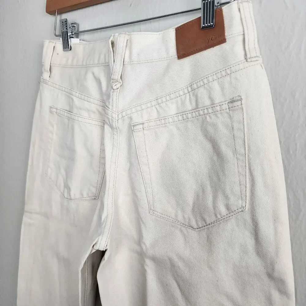 J. Crew Slouchy Boyfriend High Waisted Jean Ecru White Rigid Denim NWT 24